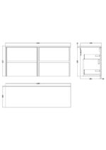 1200mm Wall Hung 4-Drawer Unit & Laminate Worktop - Image 2