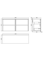 1200mm Wall Hung 4 Drawer Unit & Worktop - Image 2