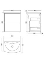 500mm Wall Hung 2-Drawer Unit & Basin 4 - Image 3