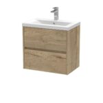600mm Wall Hung 2 Drawer Unit & Basin 1
