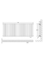 Horizontal Double Panel Radiator 600 x 1398 - Image 3