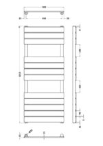 Nuie Piazza Square Flat Towel Radiator 1213x500 - Image 3