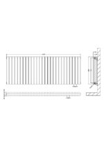 Nuie Sloane Horizontal Double Panel Radiator 600 x 1572 - Image 2