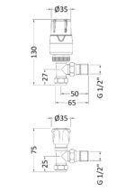 Angled Thermostatic Radiator Valve Pack - Image 2