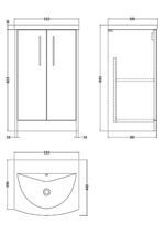 500mm Floor Standing 2 Door Vanity & Basin 4 - Image 3