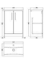 600mm Floor Standing 2 Door Vanity & Basin 1 - Image 3