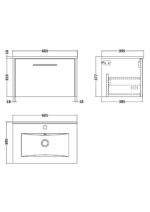 600mm Wall Hung Single Drawer Vanity & Basin 2 - Image 3
