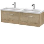 1200mm Wall Hung 2 Drawer Vanity & Double Basin