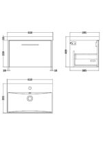 600mm Wall Hung Single Drawer Vanity & Basin 3 - Image 3