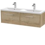 1200mm Wall Hung 2 Drawer Vanity & Double Basin