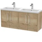 1200mm Wall Hung 4 Door Vanity & Double Basin