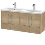 1200mm Wall Hung 4 Door Vanity & Double Basin