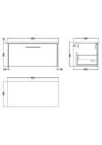 Hudson Reed Juno 800 Wall Hung Single Drawer Vanity & Laminate Worktop - Image 2