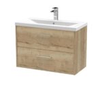 800mm Wall Hung 2 Drawer Vanity & Basin 1