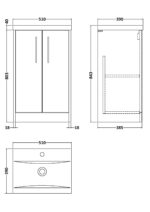 500mm Floor Standing 2 Door Vanity & Basin 1 - Image 4