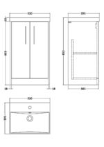 500mm Floor Standing 2 Door Vanity & Basin 3 - Image 4
