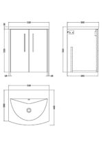 500mm Wall Hung 2 Door Vanity & Basin 4 - Image 3