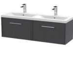 1200mm Wall Hung 2 Drawer Vanity & Double Basin