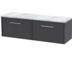 1200 Wall Hung 2-Drawer Vanity & Laminate Worktop