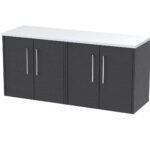 1200 Wall Hung 4-Door Vanity & Laminate Worktop