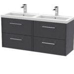 1200mm Wall Hung 4 Drawer Vanity & Double Basin