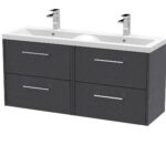 1200mm Wall Hung 4 Drawer Vanity & Double Basin