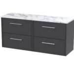 1200 Wall Hung 4-Drawer Vanity & Laminate Worktop