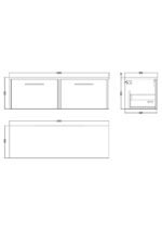 1200 Wall Hung 2-Drawer Vanity & Laminate Worktop - Image 2
