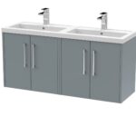 1200mm Wall Hung 4 Door Vanity & Double Basin