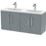 1200mm Wall Hung 4 Door Vanity & Double Basin