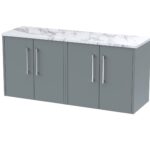 1200 Wall Hung 4-Door Vanity & Laminate Worktop