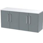 1200 Wall Hung 4-Door Vanity & Laminate Worktop