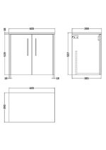 600mm Wall Hung 2 Door Vanity & Worktop - Image 2