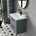 600mm Wall Hung 2 Drawer Vanity & Basin 1 - Image 2