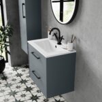 600mm Wall Hung 2 Drawer Vanity & Basin 2 - Image 2