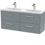 1200mm Wall Hung 4 Drawer Vanity & Double Basin