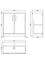 800mm Floor Standing 2 Door Vanity & Basin 3 - Image 3