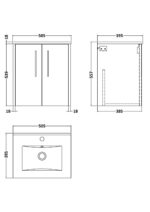 500mm Wall Hung 2 Door Vanity & Basin 2 - Image 3