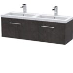 1200mm Wall Hung 2 Drawer Vanity & Double Basin