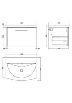 600mm Wall Hung 1 Drawer Vanity & Basin 4 - Image 3