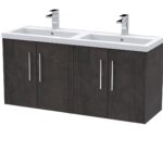 1200mm Wall Hung 4 Door Vanity & Double Basin