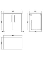 600mm Wall Hung 2 Door Vanity & Worktop - Image 2