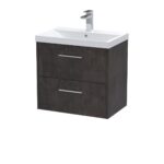 600mm Wall Hung 2 Drawer Vanity & Basin 3