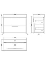 Hudson Reed Juno 800mm Wall Hung 2 Drawer Vanity & Basin 1 - Image 3