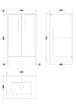 500mm Floor Standing 2-Door Vanity & Basin 2 - Image 3