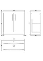 800mm Floor Standing 2-Door Vanity & Basin 1 - Image 3