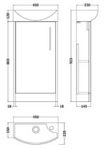 Hudson Reed Juno Compact 440mm Floor Standing 1-Door Unit & 1TH Basin LH - Image 2