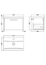 600mm Wall Hung Single Drawer Vanity & Basin 1 - Image 3