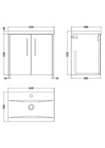 600mm Wall Hung 2-Door Vanity & Basin 1 - Image 3