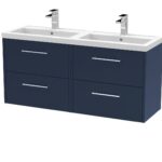 1200mm Wall Hung 4-Drawer Vanity & Double Basin